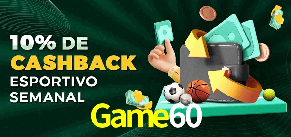 10% de bônus de cashback na Game60